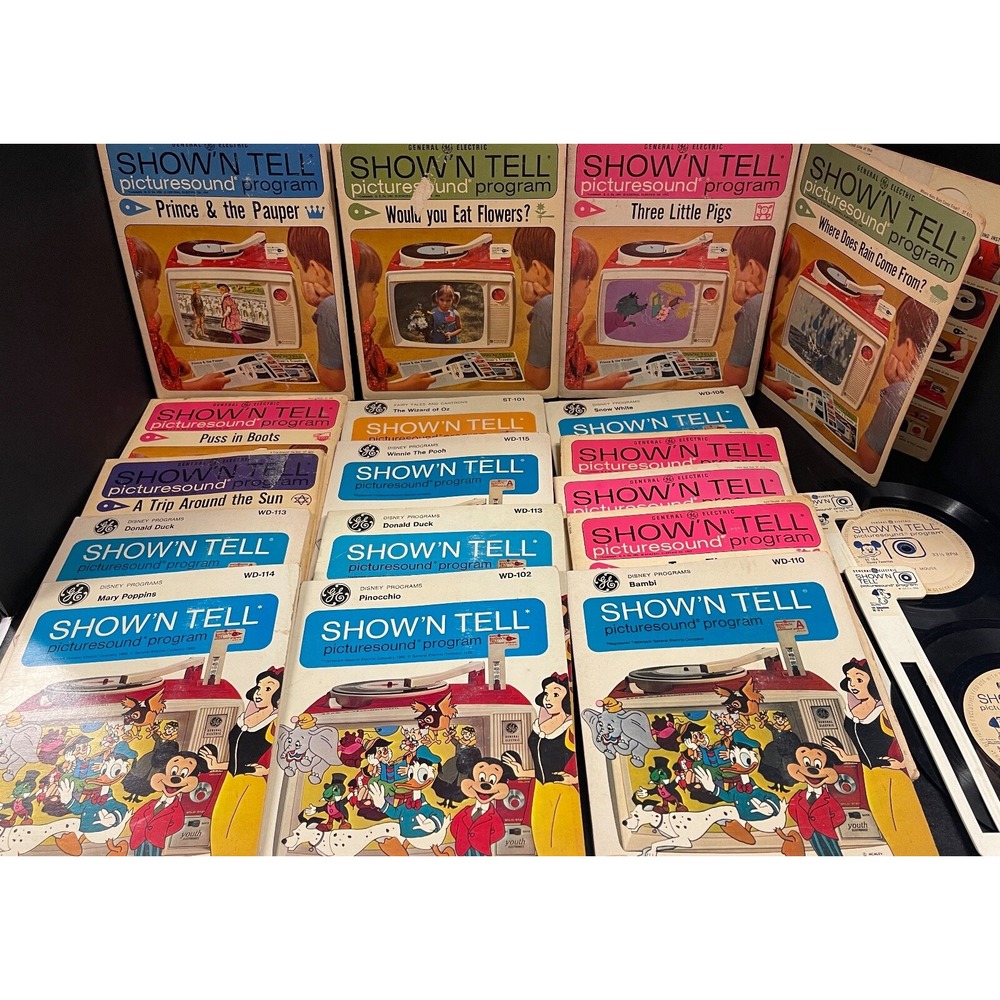 Vintage 1960s Show'n Tell Records & Slides Picturesound Disney Lot